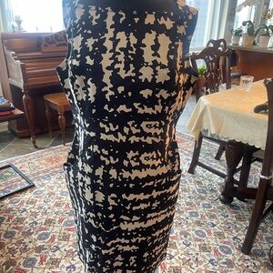St. John Dress Black and White Patterned